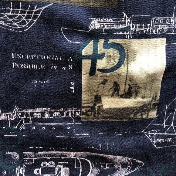 Starts & Stripes Mens Shirt Size XL Long Sleeve Button-Up Nautical Print Retro - Picture 10 of 16